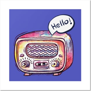 Hello Watercolor Radio Posters and Art